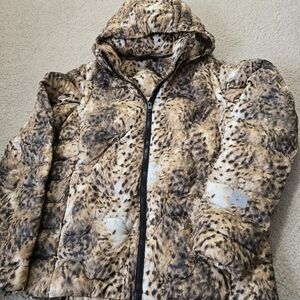 Reima Leopard Print Hooded Puffer Jacket Women’s Small